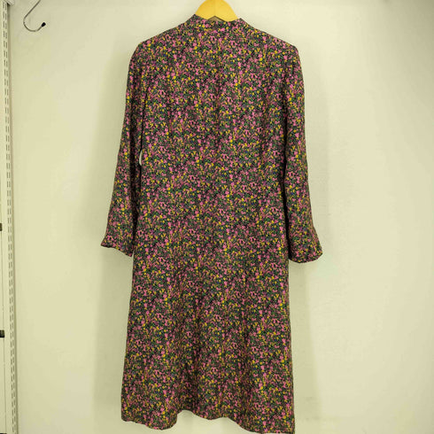 TAKATOMI ELEGANCE 花柄 バンドカラー クロップド ワンピース レディース