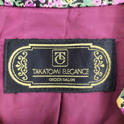 TAKATOMI ELEGANCE 花柄 バンドカラー クロップド ワンピース レディース