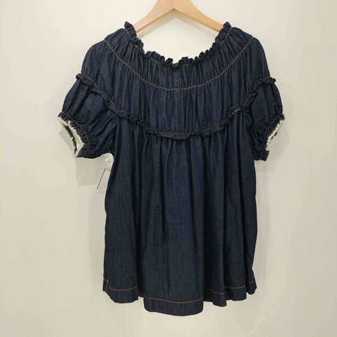 トリココムデギャルソン tricot COMME des GARCONS AD2012 デニム フリル チュニック レディース JPN:M