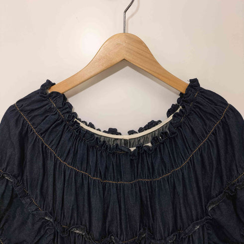 トリココムデギャルソン tricot COMME des GARCONS AD2012 デニム フリル チュニック レディース JPN:M