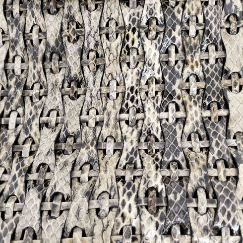パイソン柄 編み込みレザーバッグ レディース