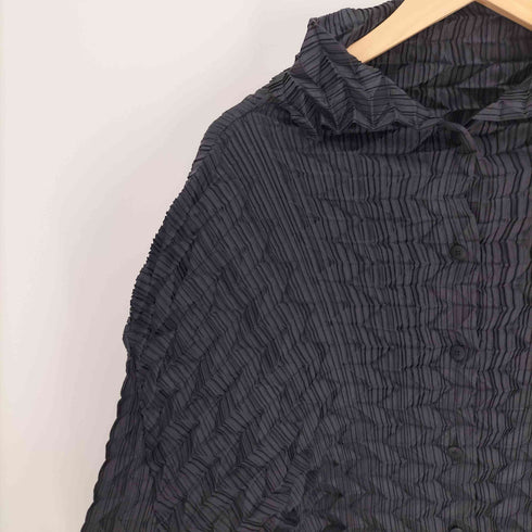 イッセイミヤケ ISSEY MIYAKE 13AW 立体プリーツ 3D デザイン L/S シャツ ブラウス レディース JPN:2