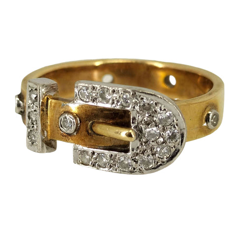 14K ベルトデザインリング レディース
