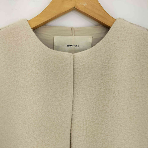 トゥデイフル TODAYFUL Collarless Boa Coat レディース JPN:36