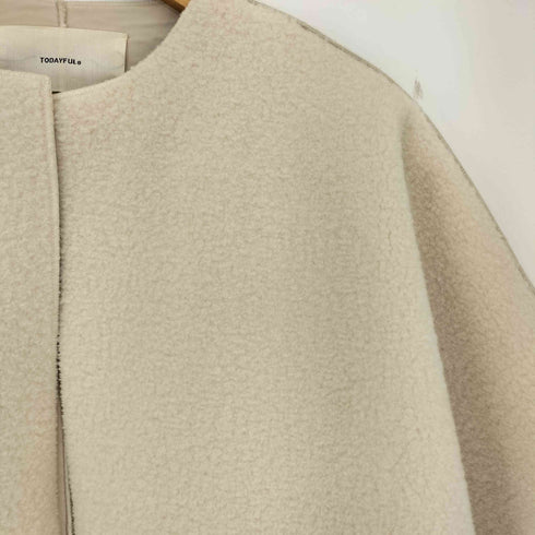 トゥデイフル TODAYFUL Collarless Boa Coat レディース JPN:36