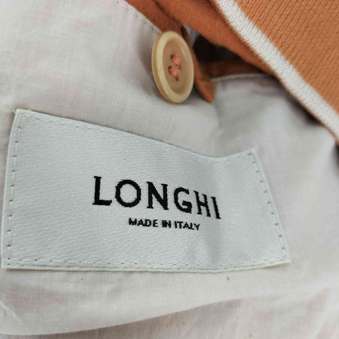 LONGHI イタリア製 リブ 切替 65/35 リネン シルク ジップアップ ブルゾン スウィングトップ メンズ XXXL