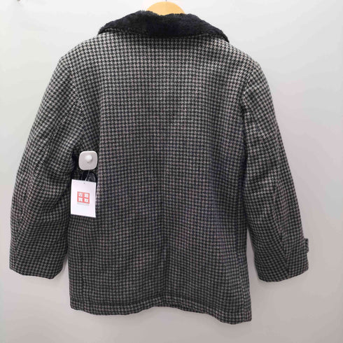 ポインター POINTER 50S vintage 裏地キルティング くるみボタン 襟ファー 千鳥格子 ショートコート メンズ