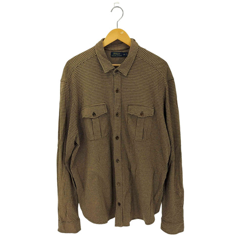 ポロラルフローレン POLO RALPH LAUREN ハウンドトゥース総柄 フラップポケット レギュラーカラーシャツ メンズ XXL