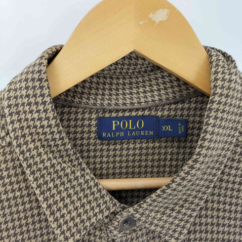 ポロラルフローレン POLO RALPH LAUREN ハウンドトゥース総柄 フラップポケット レギュラーカラーシャツ メンズ XXL