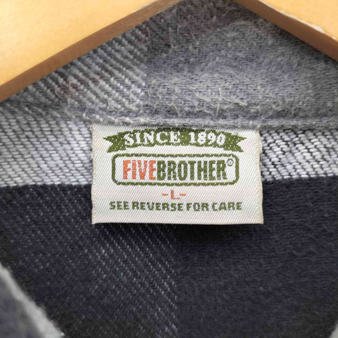 ファイブブラザー FIVE BROTHER ボックスチェック フランネルチェックシャツ メンズ L