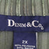 デニムアンドコー Denim&Co 銀ボタン 立体ストライプ マオカラーダブルポケットシャツ ユニセックス メンズ 2X