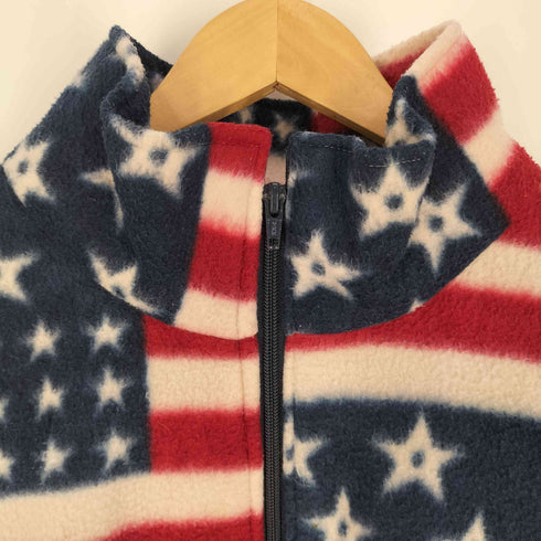 星条旗 ハーフジップ プルオーバー フリースジャケット メンズ