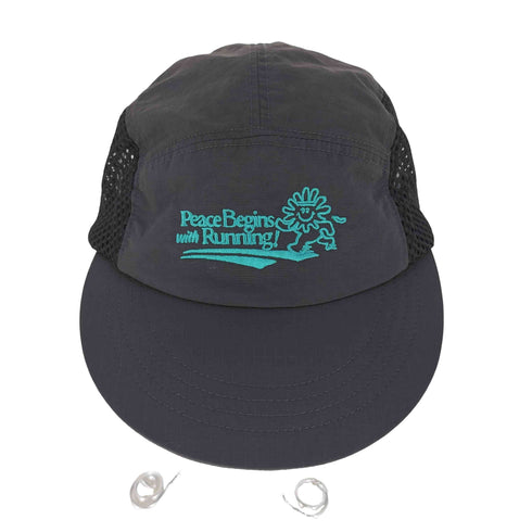 Peace Begins with Running メッシュ ナイロンキャップ メンズ