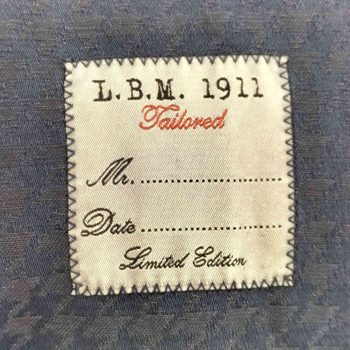 L.B.M.1911 コットン リネン ハウンドトゥース 2B テーラードジャケット メンズ