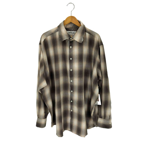 ホワイトランド WHITELAND ダメージ L/S チェックシャツ メンズ F