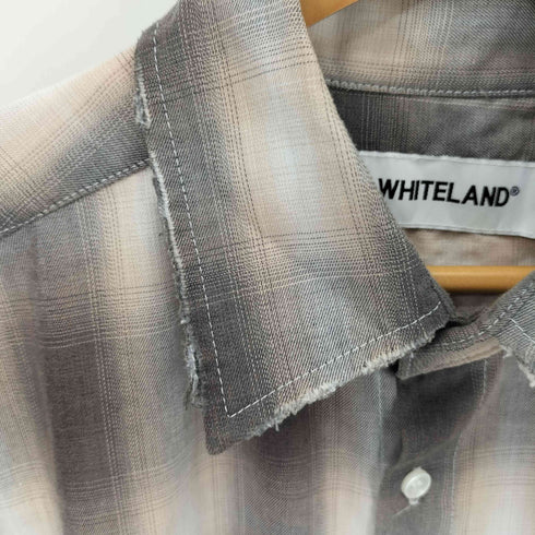 ホワイトランド WHITELAND ダメージ L/S チェックシャツ メンズ F