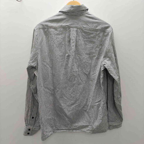 サブサエティ Subciety 日本製 ロゴワッペン ヒッコリーストライプ L/S シャツ メンズ JPN:L