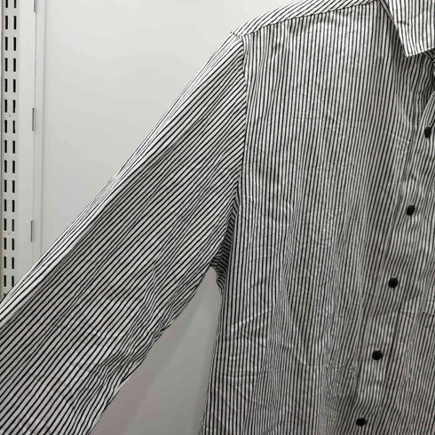 サブサエティ Subciety 日本製 ロゴワッペン ヒッコリーストライプ L/S シャツ メンズ JPN:L