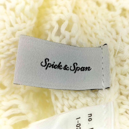 スピックアンドスパン Spick and Span ギマコットン透かし編みボートネックニット レディース FREE
