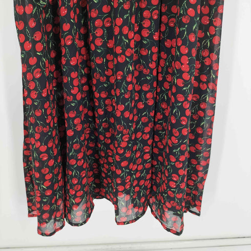 トッコクローゼット tocco closet 25SS ボウタイ リボン付き ラッフル フリル チェリープリント ウエストシャーリング ワンピース レディース JPN:M