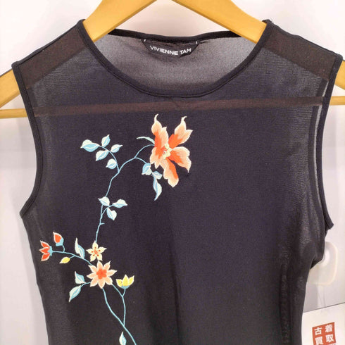 ヴィヴィアンタム VIVIENNE TAM 花 刺繍 ノースリーブ カットソー レディース 0