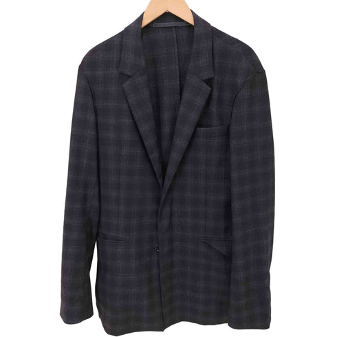 クリスヴァンアッシュ KRIS VAN ASSCHE バージンウール 比翼 チェック柄テーラードジャケット メンズ
