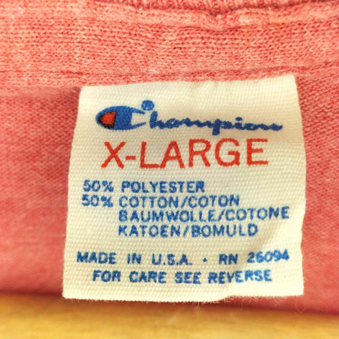 チャンピオン Champion 80s USA製 トリコタグ シングルステッチ フロントプリントTシャツ メンズ XL
