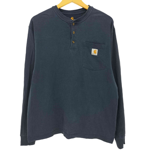 カーハート Carhartt ヘンリーネック ロゴポケット ロングスリーブ Tシャツ メンズ M