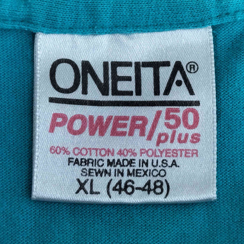オニータ ONEITA POWER 50PLUS 90s メキシコ製 シングルステッチ プリントカットソー メンズ XL