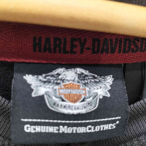 ハーレーダビッドソン HARLEY-DAVIDSON インド製 L/S バック ロゴ 刺繍 クルーネック サーマル Tシャツ メンズ import:L