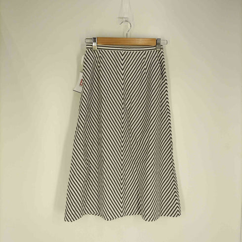 アクアスキュータム AQUASCUTUM ストライプ ノースリーブ ブラウス フレア スカート セットアップ レディース