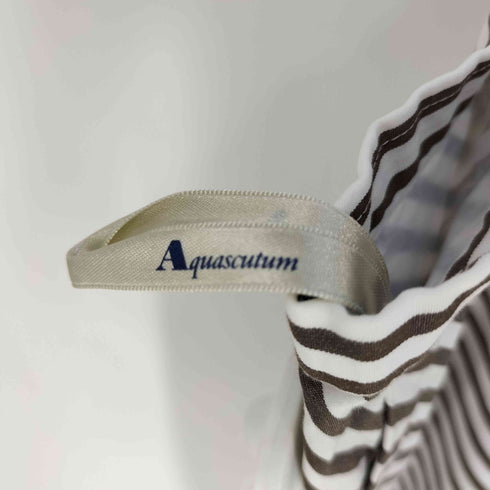 アクアスキュータム AQUASCUTUM ストライプ ノースリーブ ブラウス フレア スカート セットアップ レディース