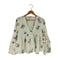 ザラ ZARA フラワープリント Vネックコットンブラウス レディース import:M