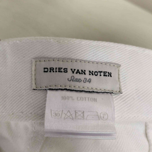 ドリスヴァンノッテン DRIES VAN NOTEN ベイカーポケット ワイド ホワイト デニムパンツ レディース 34