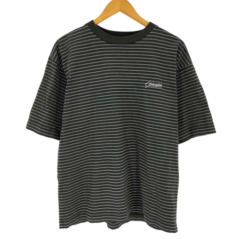 Snap club ワンポイント刺繍 リンガーボーダーTシャツ メンズ JPN:M