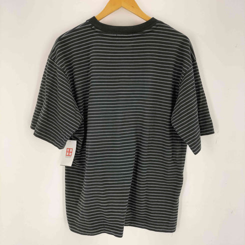 Snap club ワンポイント刺繍 リンガーボーダーTシャツ メンズ JPN:M