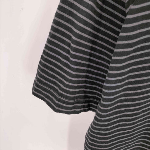 Snap club ワンポイント刺繍 リンガーボーダーTシャツ メンズ JPN:M