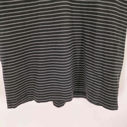 Snap club ワンポイント刺繍 リンガーボーダーTシャツ メンズ JPN:M