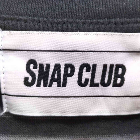 Snap club ワンポイント刺繍 リンガーボーダーTシャツ メンズ JPN:M
