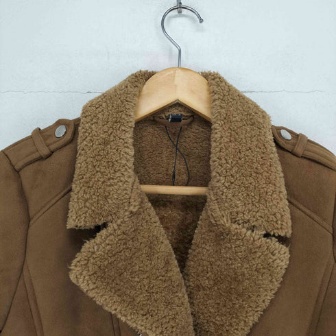 ザラ ZARA ダブルライダース ムートンジャケット レディース import:M