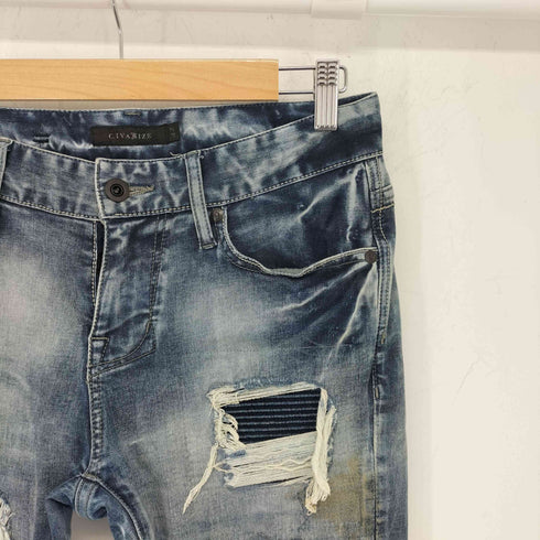 シヴァーライズ CIVARIZE Tearing 蛇腹リメイクスキニーデニムパンツ メンズ JPN:42