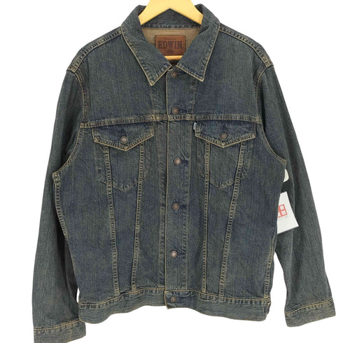 エドウィン EDWIN 46148 ユーズド加工 デニム ジャケット メンズ 3L