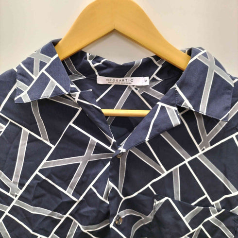 NEOSARTIC 総柄 開襟 オープンカラー L/S ポリ シャツ メンズ JPN:M