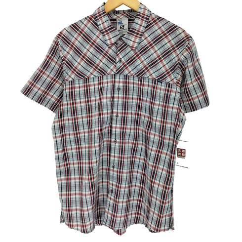 サロモン SALOMON 半袖チェックシャツ メンズ XL