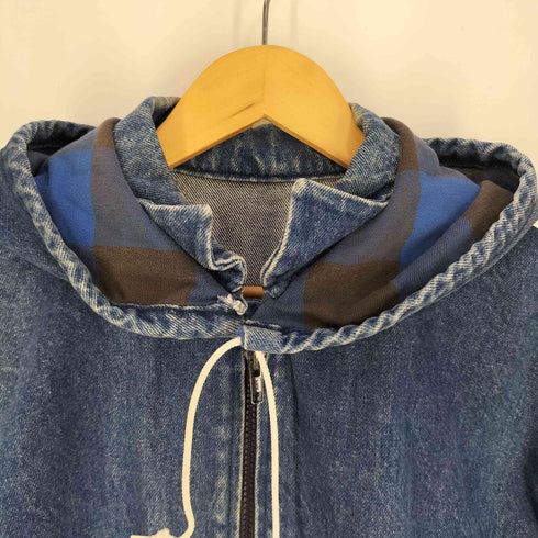 フーデッド デニムジップジャケット メンズ