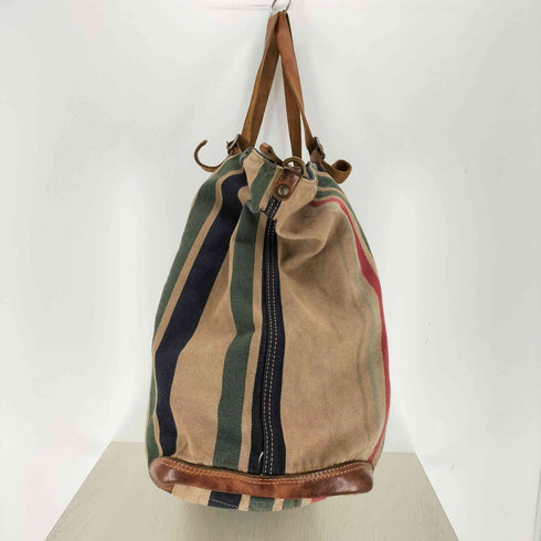 カンポマッジ campomaggi レザーハンドル ストライプキャンバストートバッグ メンズ