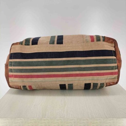 カンポマッジ campomaggi レザーハンドル ストライプキャンバストートバッグ メンズ