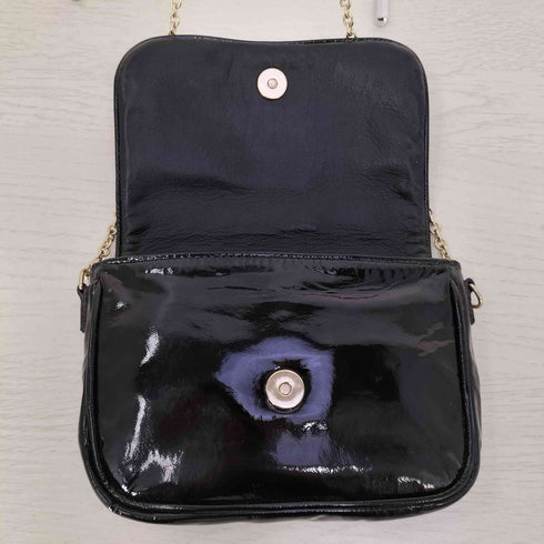 クリスチャンディオール Christian Dior パテントレザー チェーンショルダーバッグ レディース