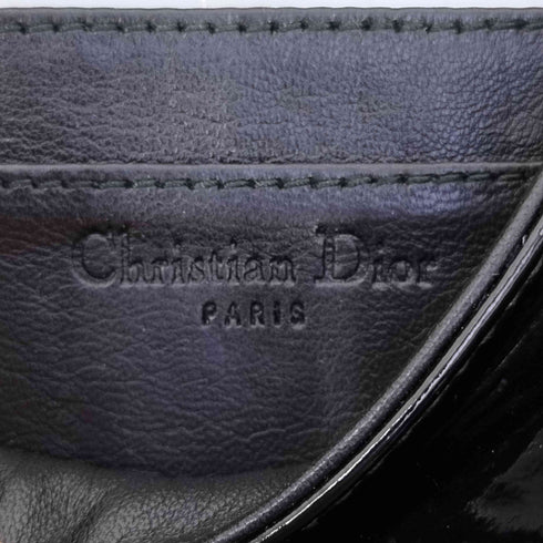 クリスチャンディオール Christian Dior パテントレザー チェーンショルダーバッグ レディース