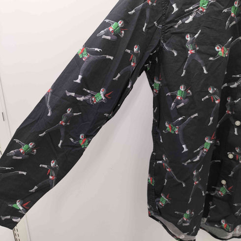 デザインティーシャツストアグラニフ Design Tshirts Store graniph 特撮 ヒーロー 総柄プリントシャツ メンズ JPN:L